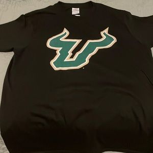 USF collage sprit shirt(large) (black,green,white,bage)
